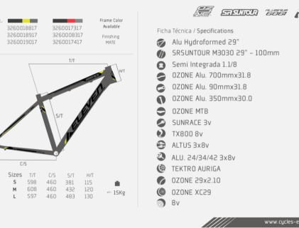 Specs ELEVEN Vortex 2.0 29"