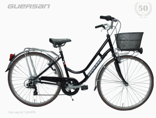 Bicicleta GUERSAN Lady Bike B-T 28 6Vel Preto